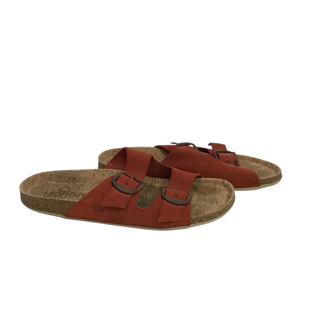 Yokono Sandals Womens Size 9 Orange Skip On Buckle Leather